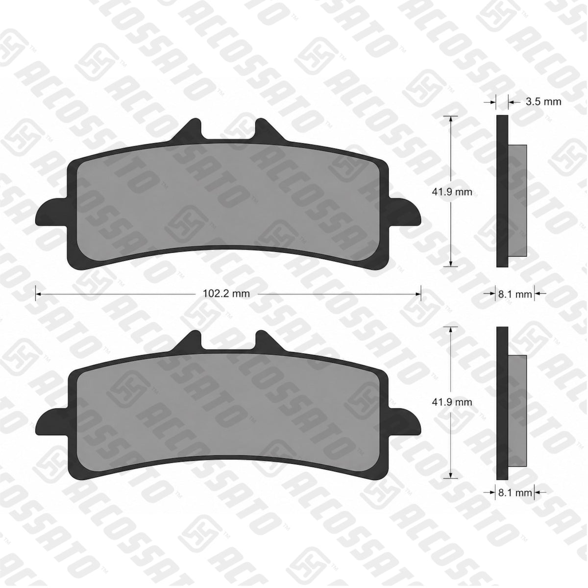 Pastiglie freno per Aprilia, Benelli, Ducati, Honda, Kawasaki, KTM, Suzuki marca Accossato codice AGPA106