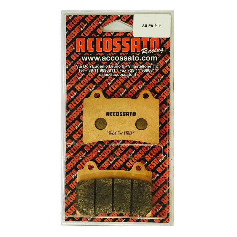 Kit Pastiglie Freno Accossato Per Moto, Mescola Made In Italy, codice AGPA147