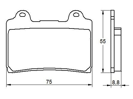 Kit Pastiglie Freno Accossato Per Moto, Mescola Made In Italy, codice AGPA147