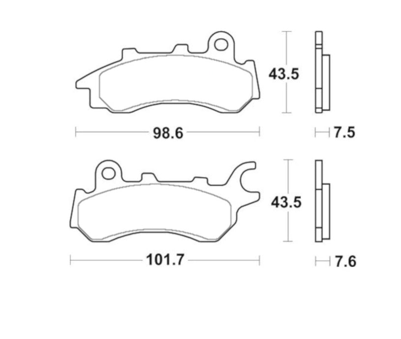 Kit Pastiglie Freno Accossato Per Moto, Mescola Made In Italy, codice AGPA275