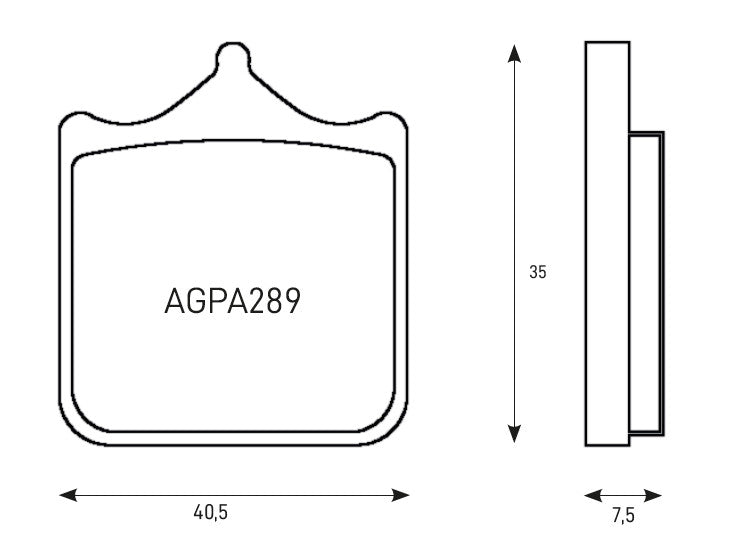 Kit Pastiglie Freno Accossato Per Moto, Mescola Made In Italy, codice AGPA289