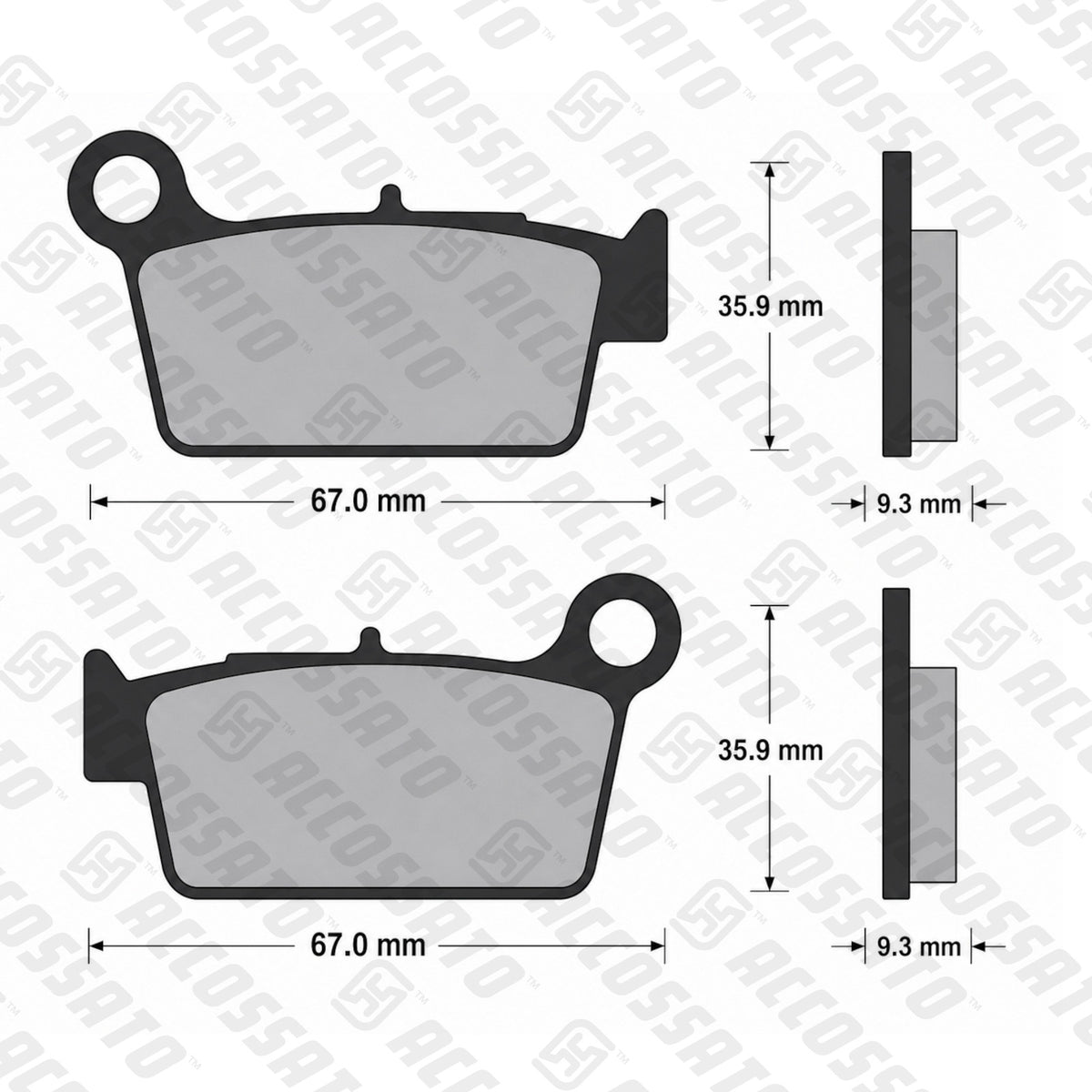 Pastiglie freno per Aprilia, Kawasaki, Suzuki, Yamaha marca Accossato codice AGPP106