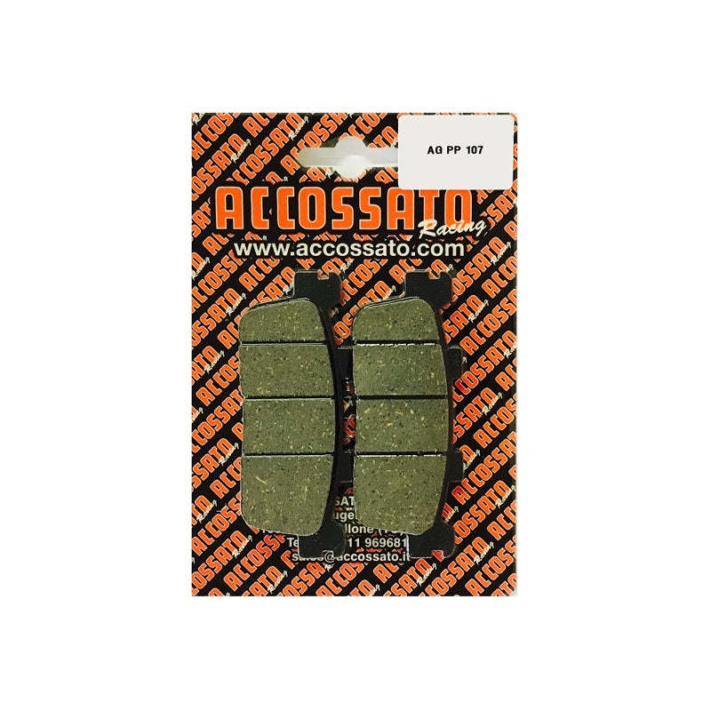 Kit Pastiglie Freno Accossato Per Moto, Mescola Made In Italy, codice AGPP107