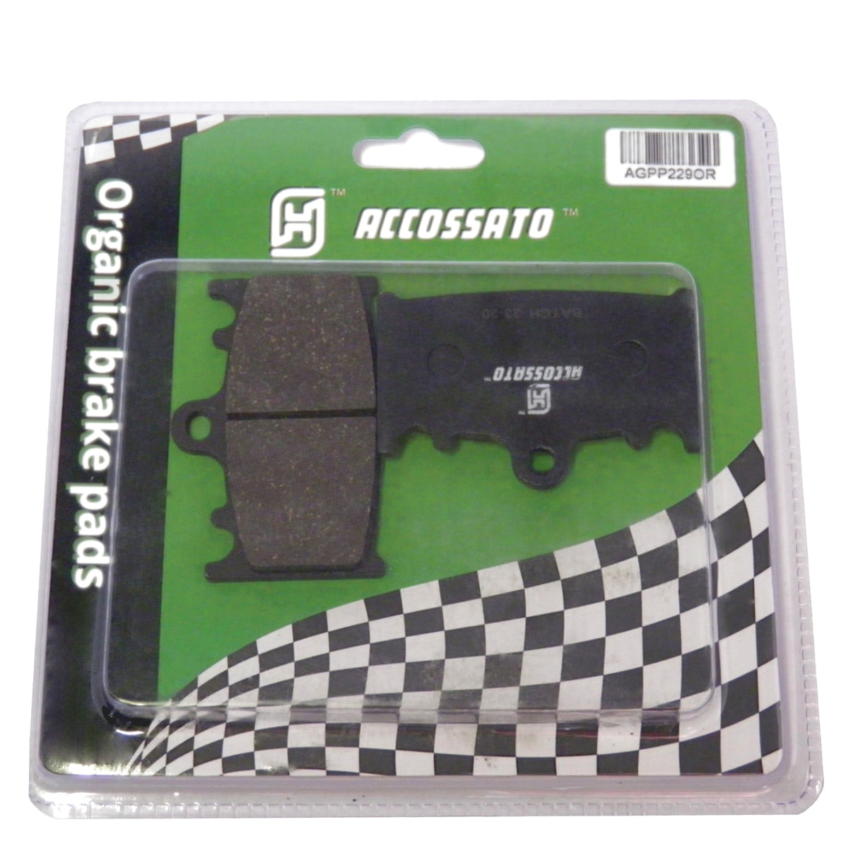 Kit Pastiglie Freno Accossato Per Moto, Mescola Made In Italy, codice AGPP229
