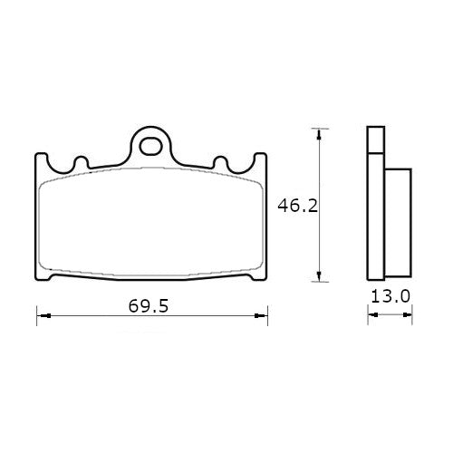 Kit Pastiglie Freno Accossato Per Moto, Mescola Made In Italy, codice AGPP229