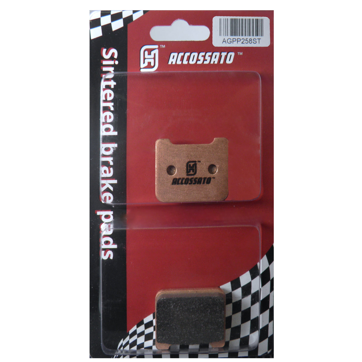 Kit Pastiglie Freno Accossato Per Moto, Mescola Made In Italy, codice AGPP258