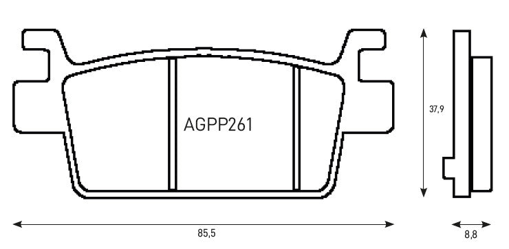 Kit Pastiglie Freno Accossato Per Moto, Mescola Made In Italy, codice AGPP261