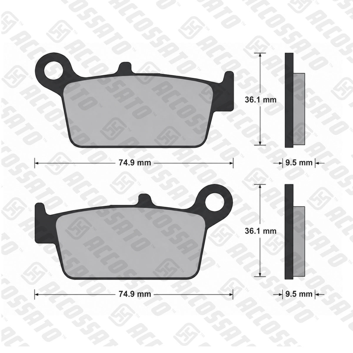 Pastiglie freno per Honda, Kawasaki, Suzuki, Yamaha marca Accossato codice AGPP90