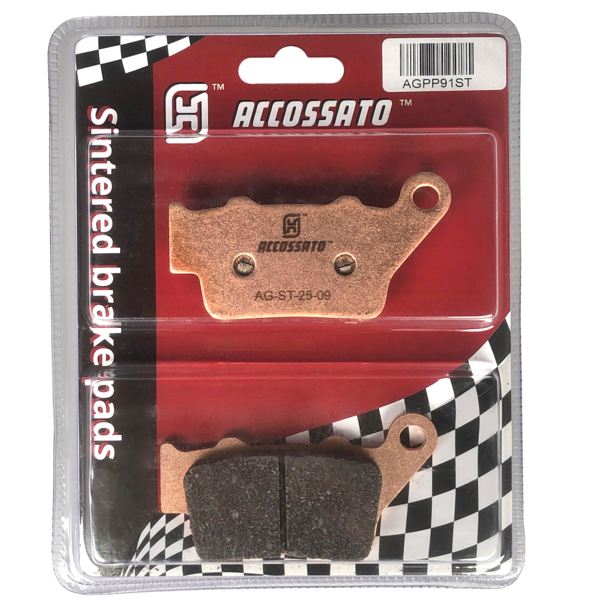 Pastiglie freno per Aprilia, Benelli, Ducati, Harley Davidson, Honda, KTM, Yamaha marca Accossato codice AGPP91
