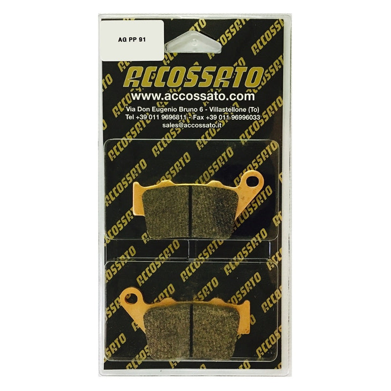 Pastiglie freno per Aprilia, Benelli, Ducati, Harley Davidson, Honda, KTM, Yamaha marca Accossato codice AGPP91