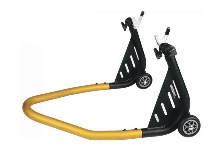 Cavalletto posteriore smontabile Accossato, ricavato in alluminio, fornito di staffa a L