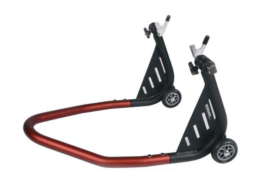 Cavalletto posteriore smontabile Accossato, ricavato in alluminio, fornito di staffa a V