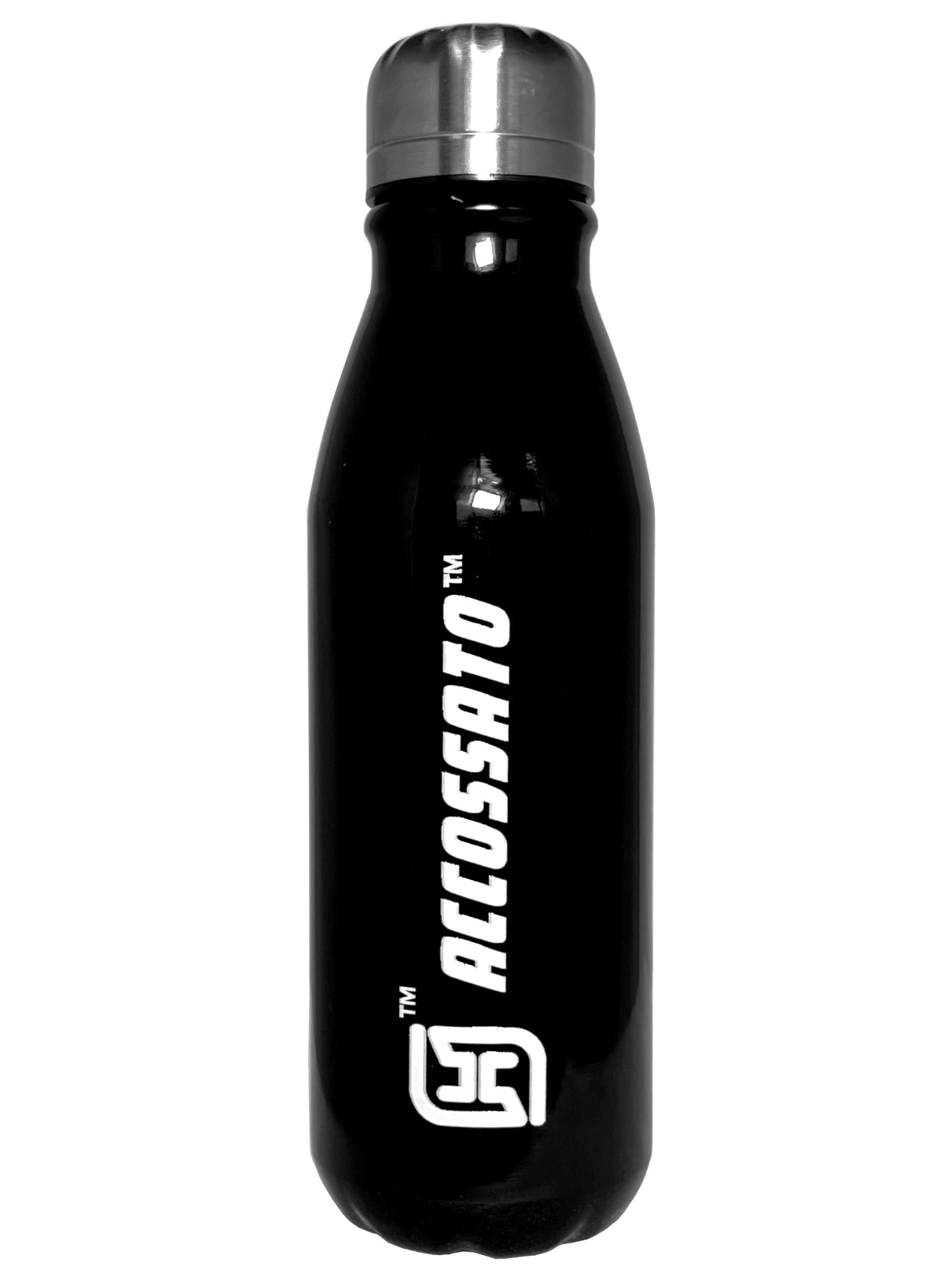 Borraccia In Alluminio Riciclato Colore Nero Con Logo Accossato 550 ml