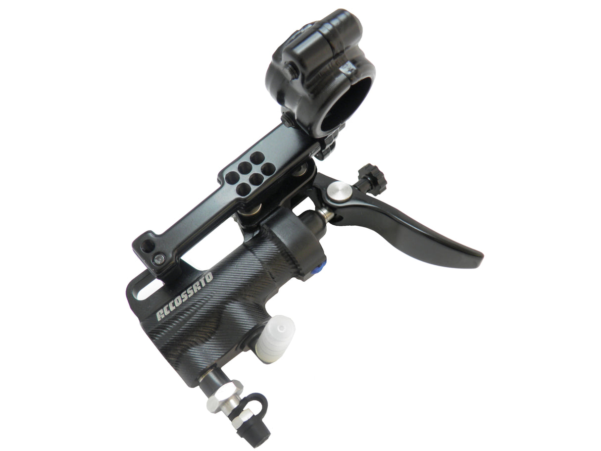 Pompa Freno A Pollice Accossato - Pistone diam. 13.5 mm - Con Leva Corta E Staffa Di Supporto Inclusa