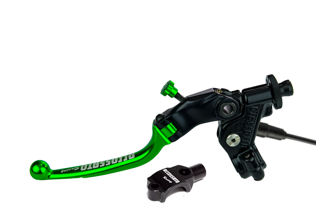 Comando Frizione A Cavo Accossato Con Leva Snodata Colorata (Pomello+Leva) Con Micro E Supporto Specchietto Inclusi - Supporto specchio: M8