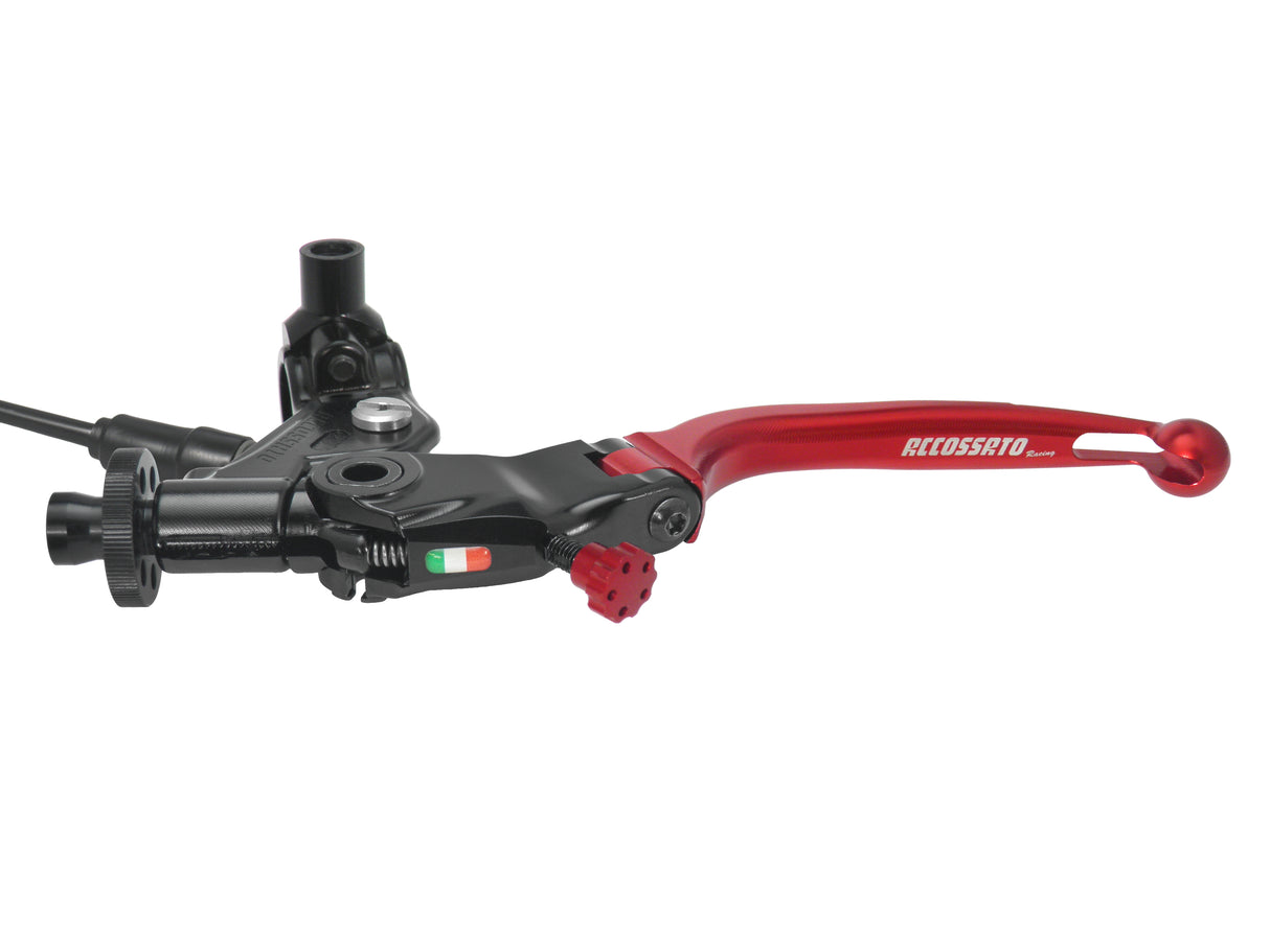 Comando Frizione A Cavo Accossato Con Leva Snodata Colorata (Pomello+Leva) Con Micro E Supporto Specchietto Inclusi - Supporto specchio: M10