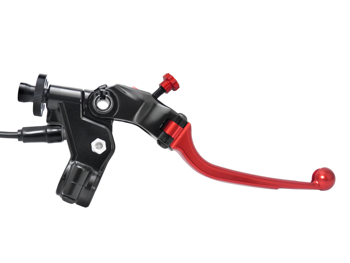 Comando Frizione A Cavo Accossato Con Leva Snodata Colorata (Pomello+Leva) Con Micro E Supporto Specchietto Inclusi - Supporto specchio: M10