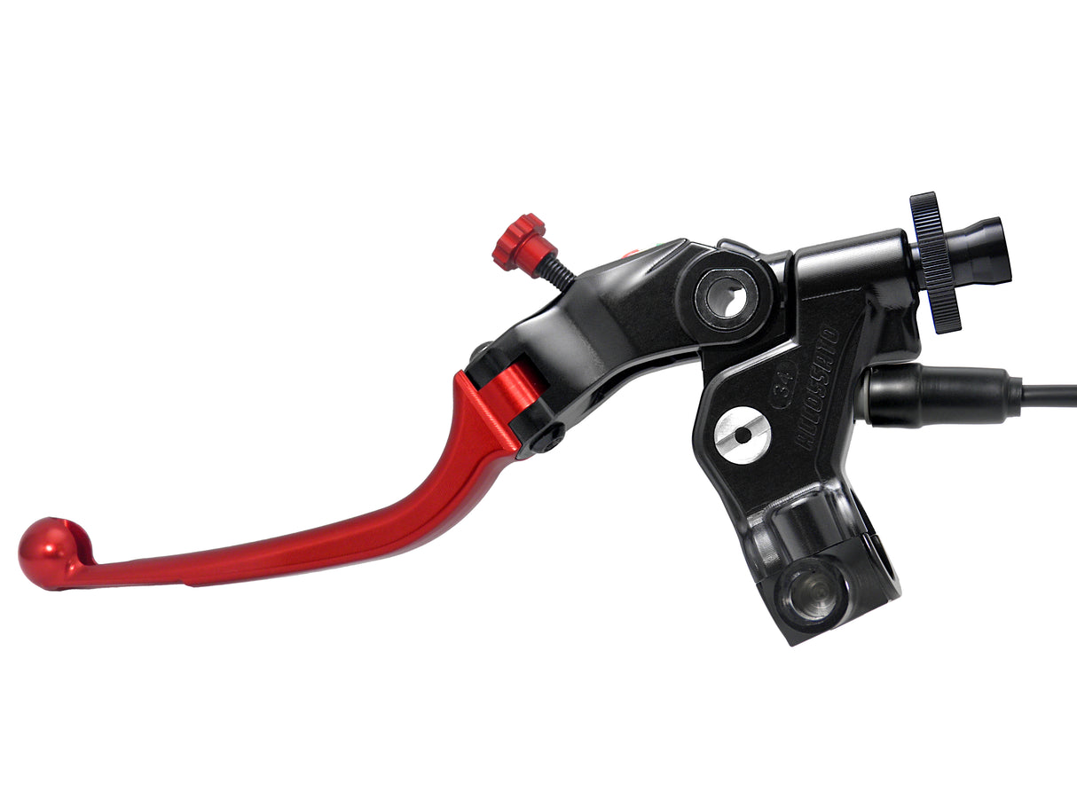 Comando Frizione A Cavo Accossato Con Leva Snodata Colorata (Pomello+Leva) Con Micro E Supporto Specchietto Inclusi - Supporto specchio: M10