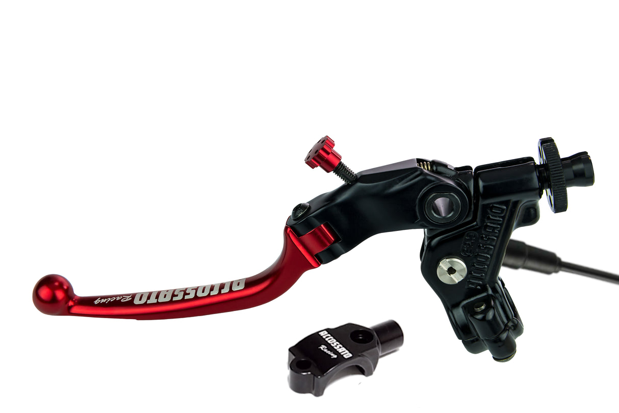 Comando Frizione A Cavo Accossato Con Leva Snodata Colorata (Pomello+Leva) Con Micro E Supporto Specchietto Inclusi - Supporto specchio: M10