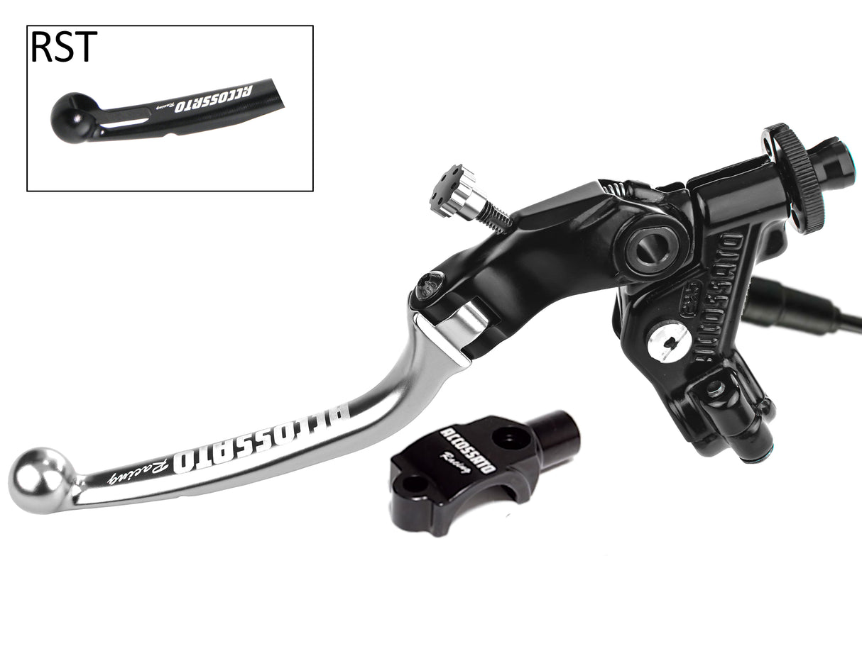 Comando Frizione A Cavo Accossato Con Leva Snodata Colorata (Pomello+Leva) Con Micro E Supporto Specchietto Inclusi - Supporto specchio: M8