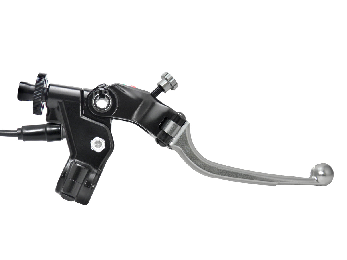 Comando Frizione A Cavo Accossato Con Leva Snodata Colorata (Pomello+Leva) Con Micro E Supporto Specchietto Inclusi - Supporto specchio: M8