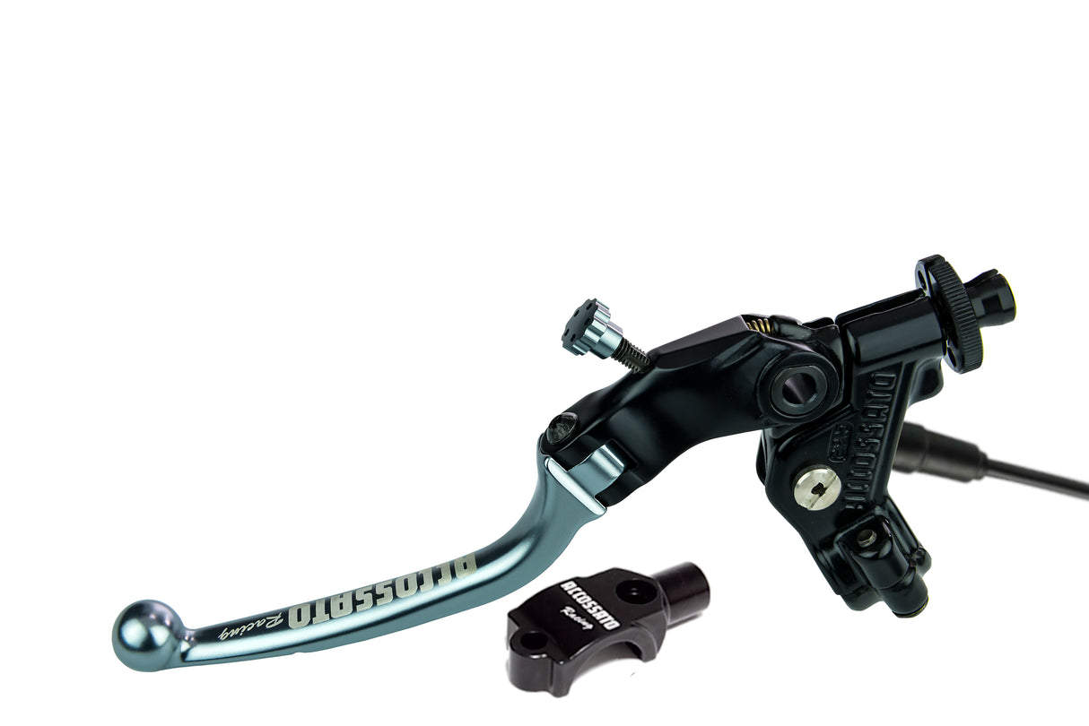 Comando Frizione A Cavo Accossato Con Leva Snodata Colorata (Pomello+Leva) Con Micro E Supporto Specchietto Inclusi - Supporto specchio: M10