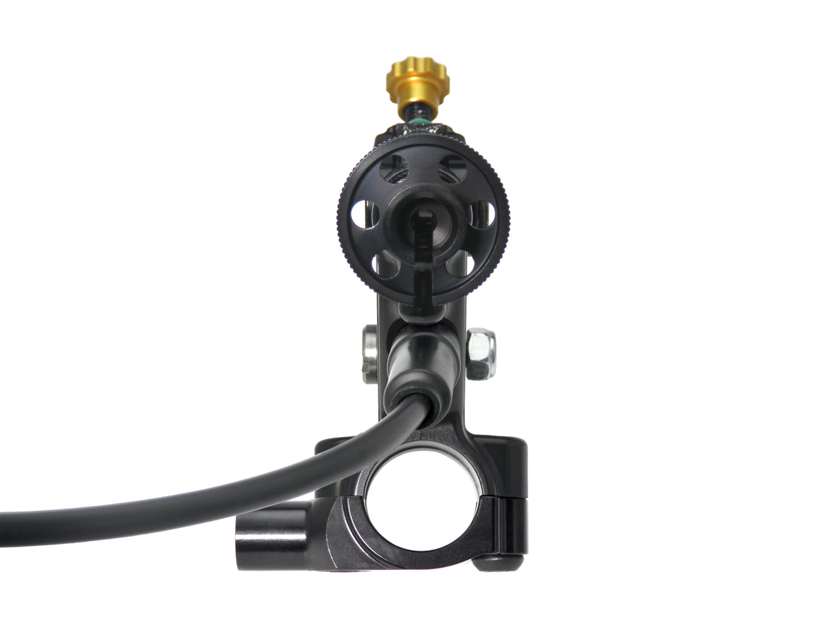 Comando Frizione A Cavo Accossato Con Leva Snodata Colorata (Pomello+Leva) Con Micro E Supporto Specchietto Inclusi - Supporto specchio: M10