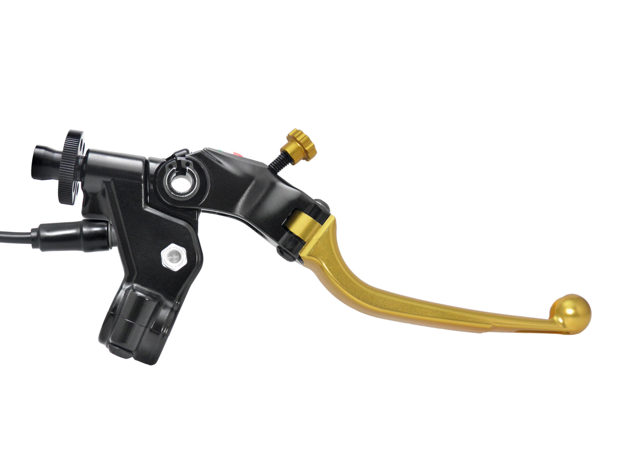 Comando Frizione A Cavo Accossato Con Leva Snodata Colorata (Pomello+Leva) Con Micro E Supporto Specchietto Inclusi - Supporto specchio: M10