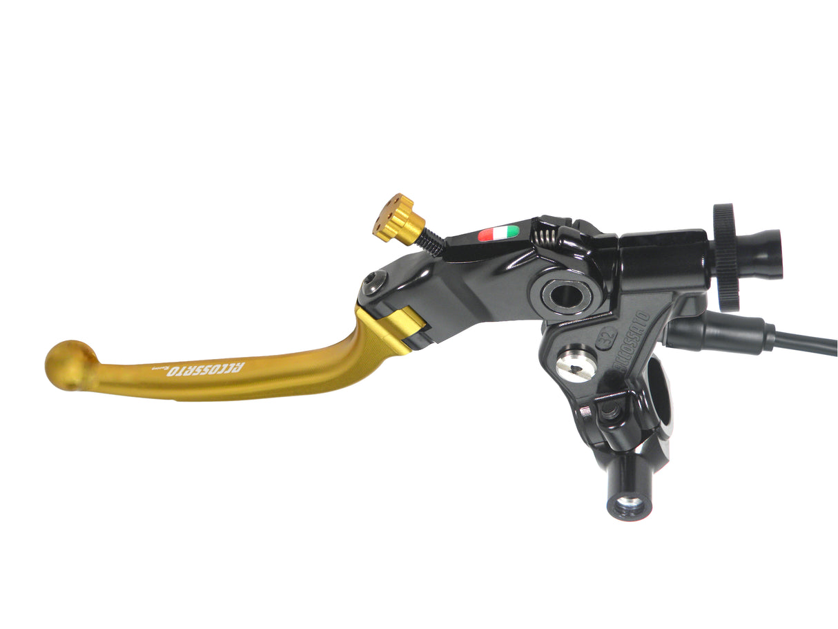 Comando Frizione A Cavo Accossato Con Leva Snodata Colorata (Pomello+Leva) Con Micro E Supporto Specchietto Inclusi - Supporto specchio: M10