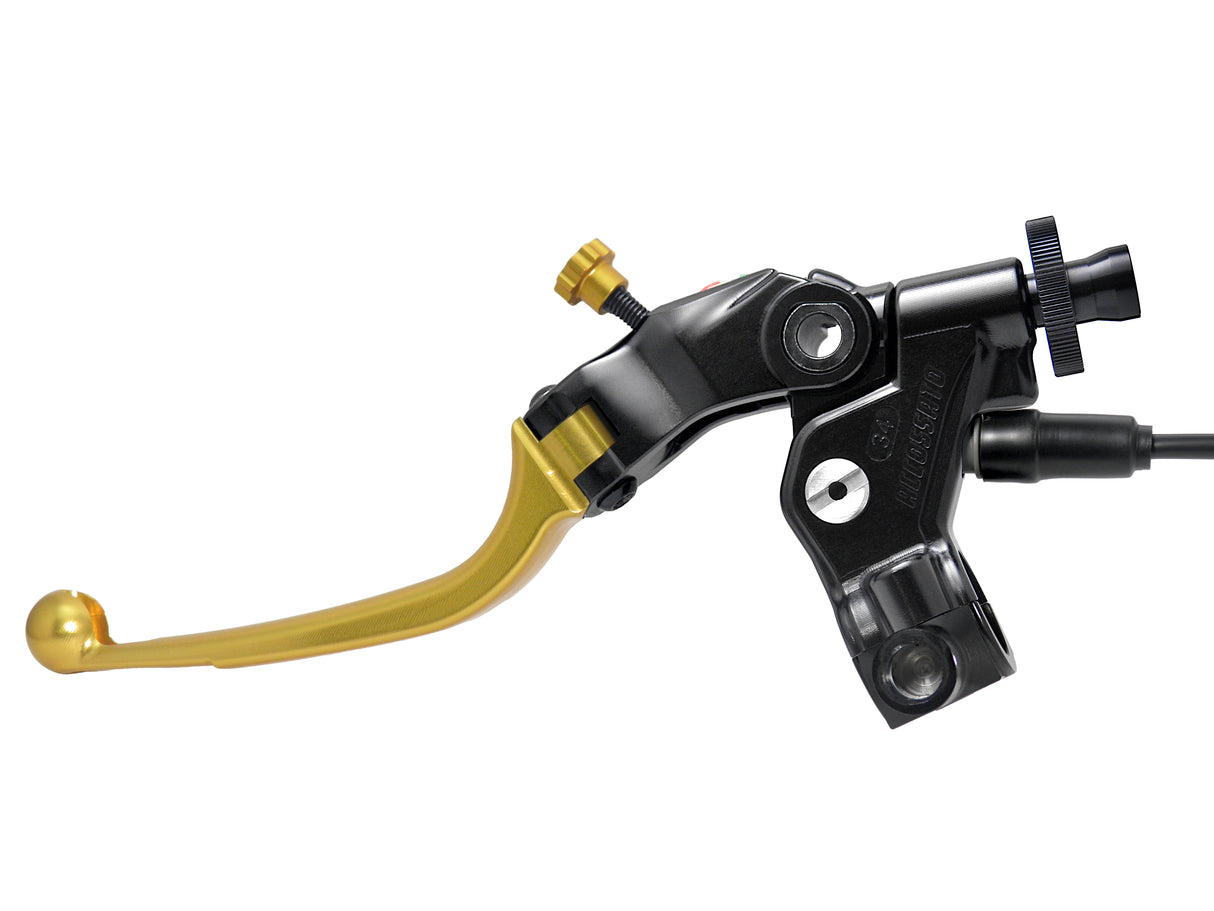 Comando Frizione A Cavo Accossato Con Leva Snodata Colorata (Pomello+Leva) Con Micro E Supporto Specchietto Inclusi - Supporto specchio: M10