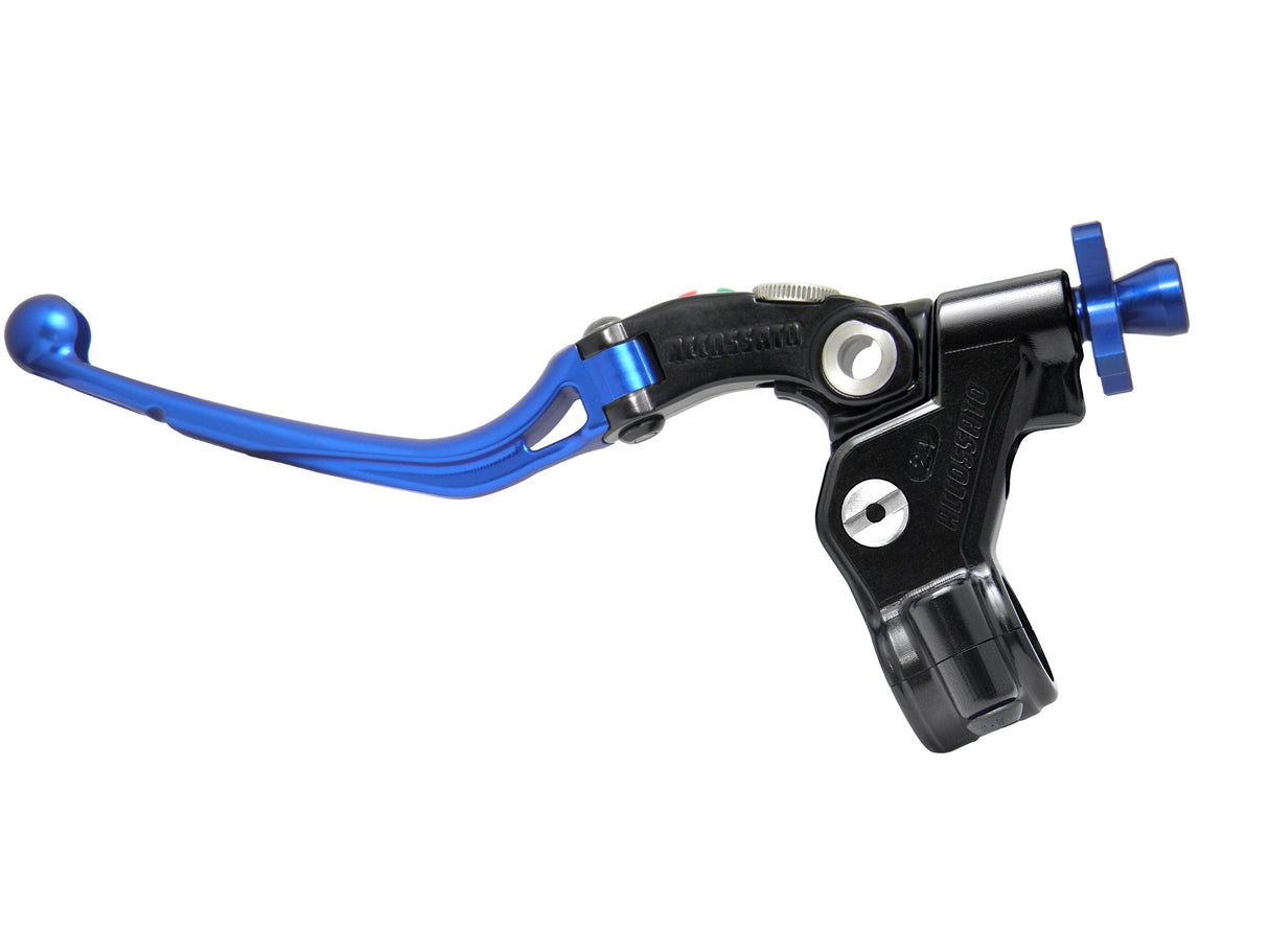 Comando Frizione A Cavo Racing Accossato Con Leva Snodata Colorata (Pomello+Leva+Regolatore), Con Predisposizione Attacco Micro