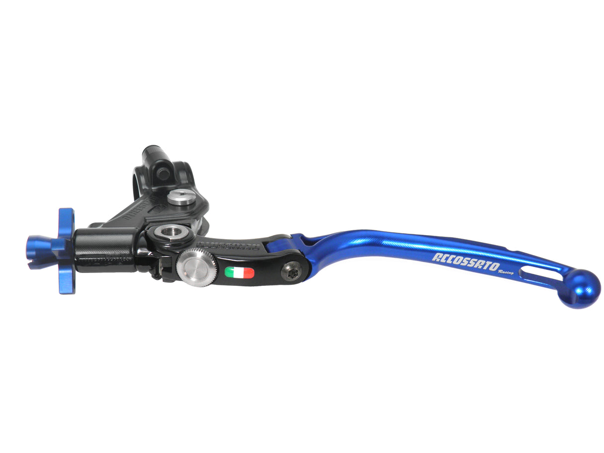 Comando Frizione A Cavo Racing Accossato Con Leva Snodata Colorata (Pomello+Leva+Regolatore), Con Predisposizione Attacco Micro