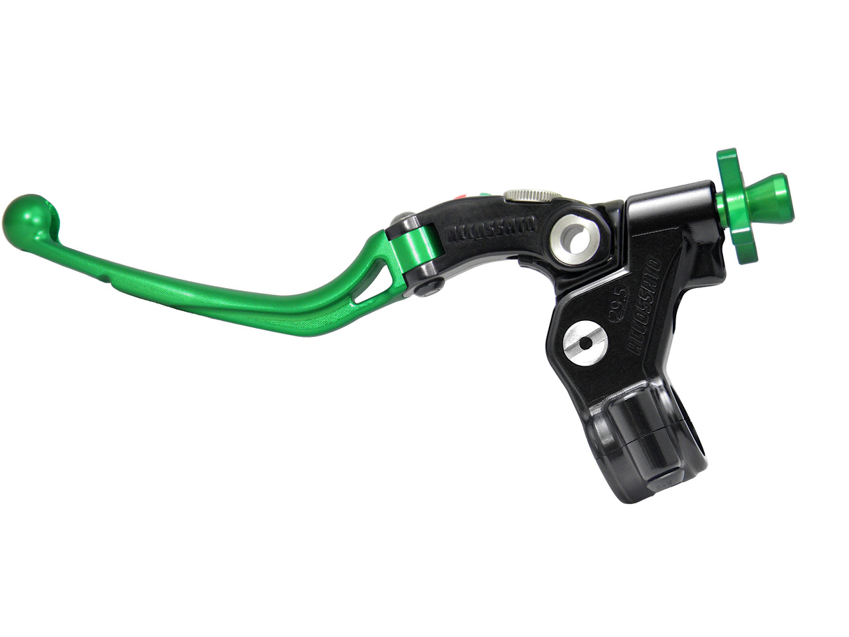 Comando Frizione A Cavo Racing Accossato Con Leva Snodata Colorata (Pomello+Leva+Regolatore), Con Predisposizione Attacco Micro