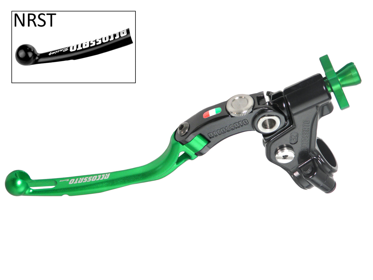 Comando Frizione A Cavo Racing Accossato Con Leva Snodata Colorata (Pomello+Leva+Regolatore), Con Predisposizione Attacco Micro