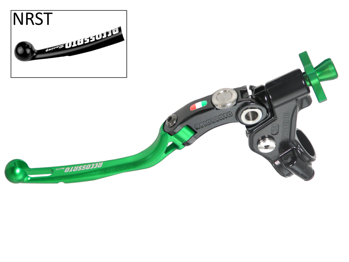 Comando Frizione A Cavo Racing Accossato Con Leva Snodata Colorata (Pomello+Leva+Regolatore), Con Predisposizione Attacco Micro