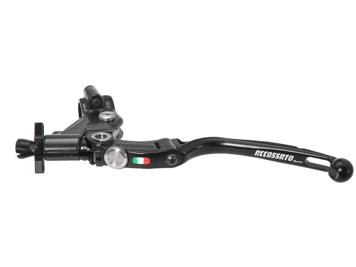 Comando Frizione A Cavo Racing Accossato Con Leva Snodata Colorata (Pomello+Leva+Regolatore), Con Predisposizione Attacco Micro