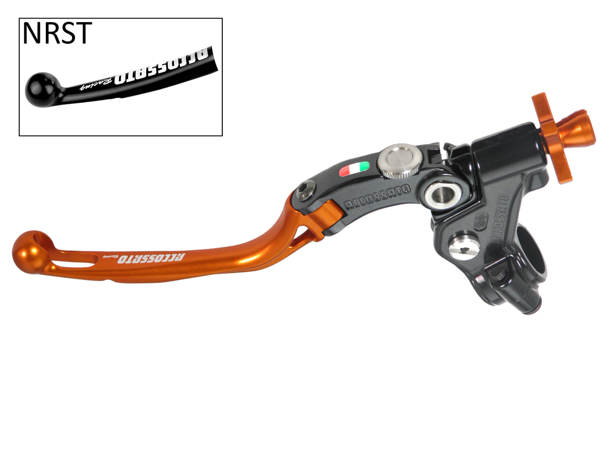 Comando Frizione A Cavo Racing Accossato Con Leva Snodata Colorata (Pomello+Leva+Regolatore), Con Predisposizione Attacco Micro