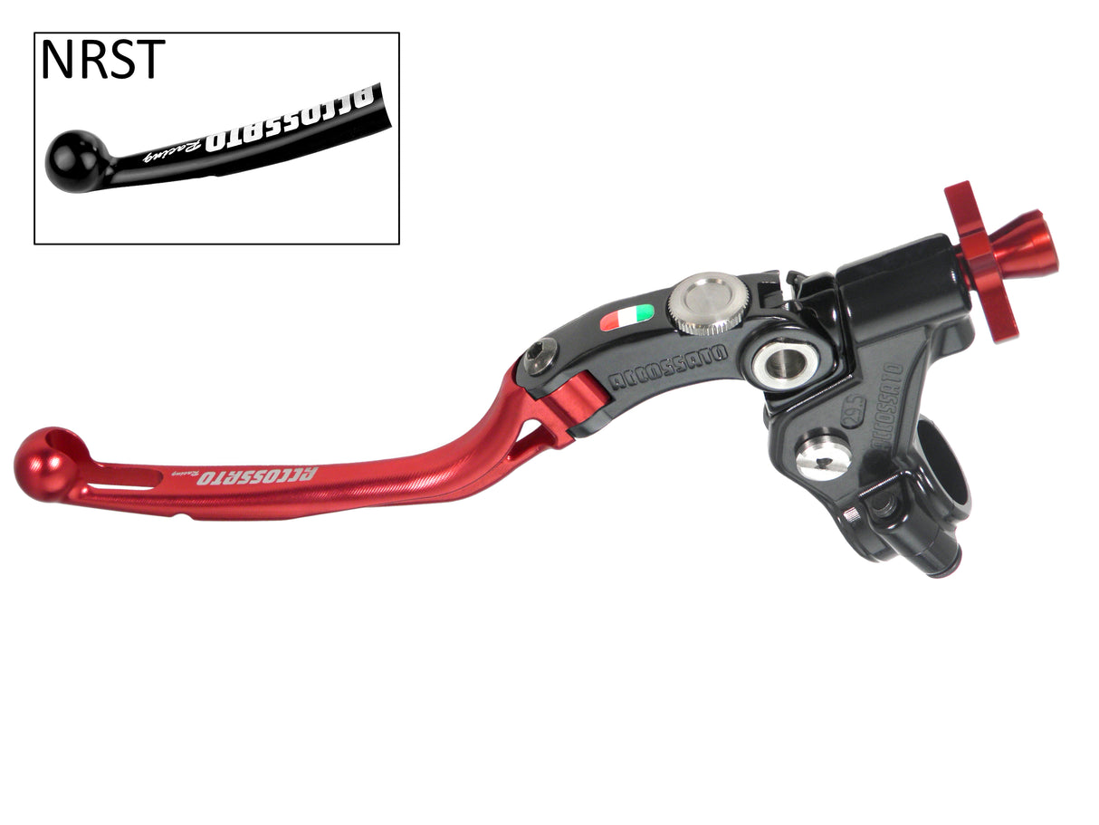 Comando Frizione A Cavo Racing Accossato Con Leva Snodata Colorata (Pomello+Leva+Regolatore), Con Predisposizione Attacco Micro