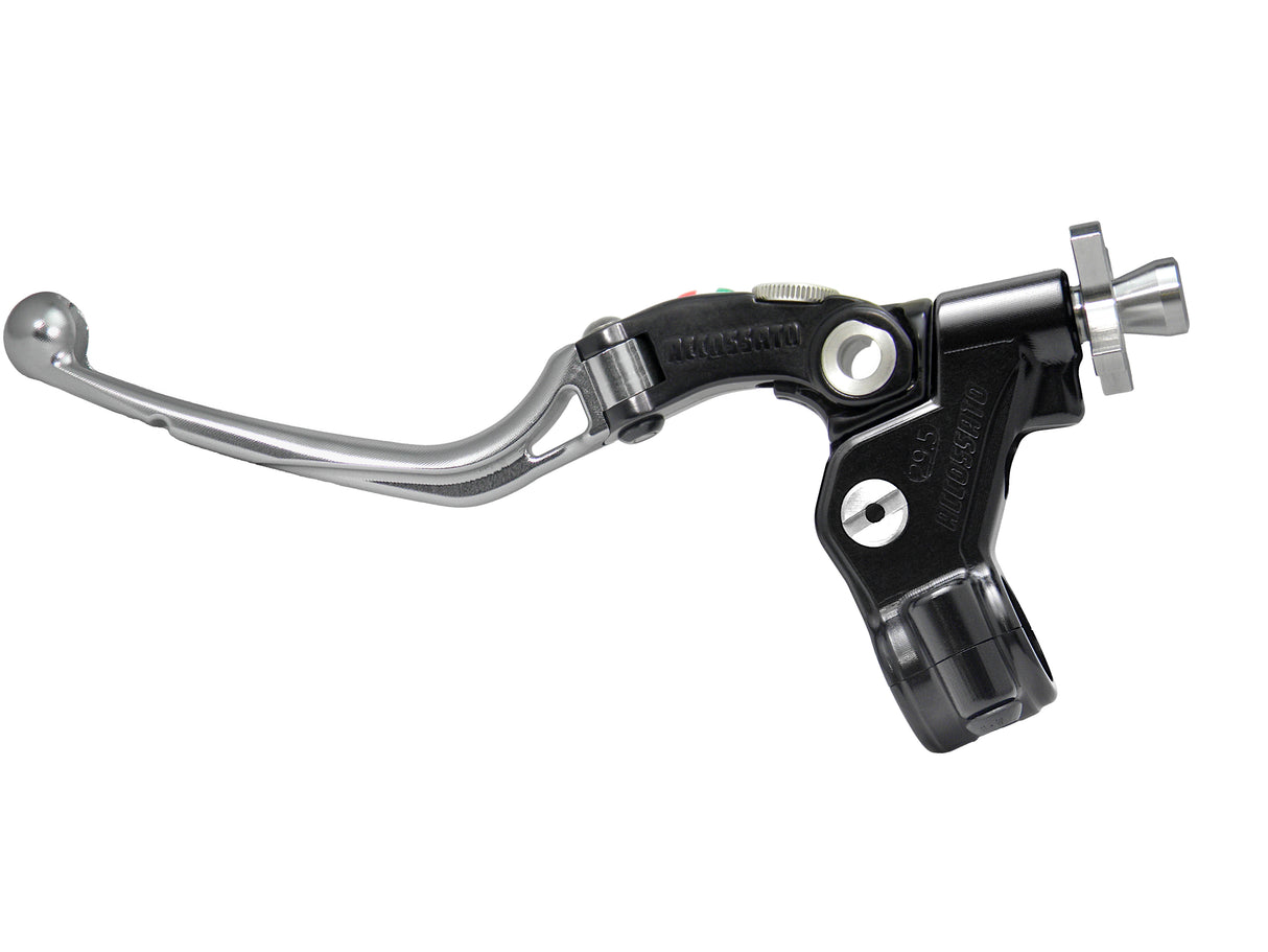 Comando Frizione A Cavo Racing Accossato Con Leva Snodata Colorata (Pomello+Leva+Regolatore), Con Predisposizione Attacco Micro