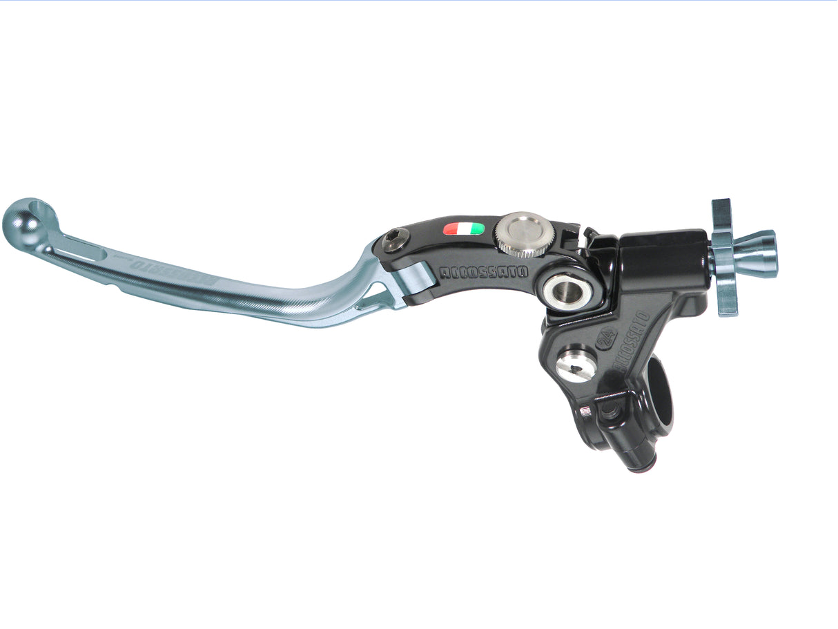 Comando Frizione A Cavo Racing Accossato Con Leva Snodata Colorata (Pomello+Leva+Regolatore), Con Predisposizione Attacco Micro