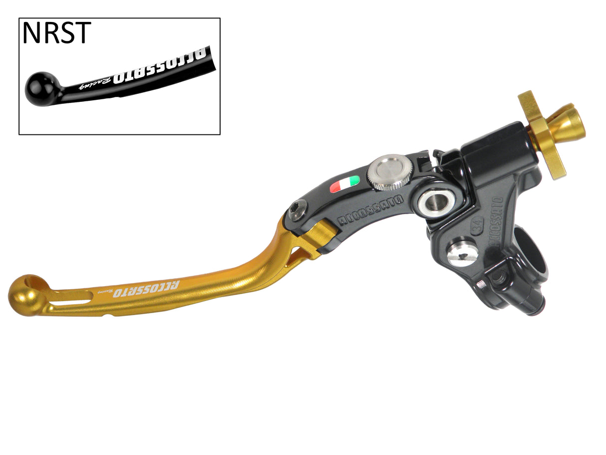 Comando Frizione A Cavo Racing Accossato Con Leva Snodata Colorata (Pomello+Leva+Regolatore), Con Predisposizione Attacco Micro