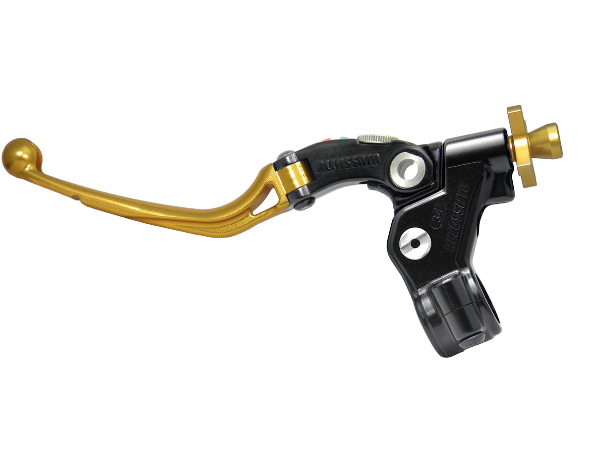 Comando Frizione A Cavo Racing Accossato Con Leva Snodata Colorata (Pomello+Leva+Regolatore), Con Predisposizione Attacco Micro