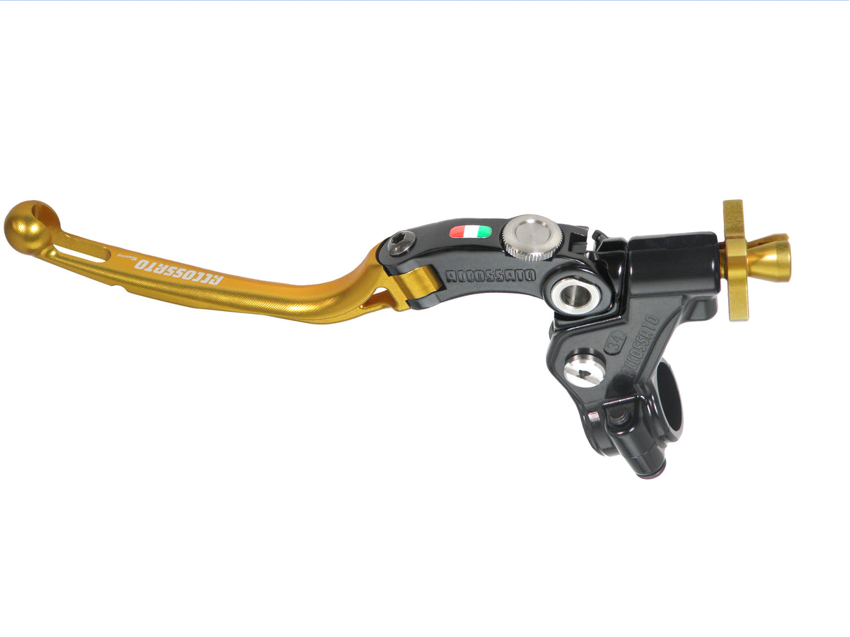 Comando Frizione A Cavo Racing Accossato Con Leva Snodata Colorata (Pomello+Leva+Regolatore), Con Predisposizione Attacco Micro