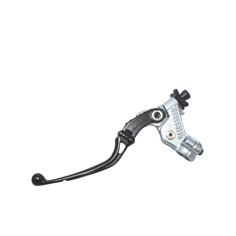 Comando Frizione A Cavo Racing Accossato Con Leva Snodata Colorata (Pomello+Leva+Regolatore), Con Braccialetto Color Titanio