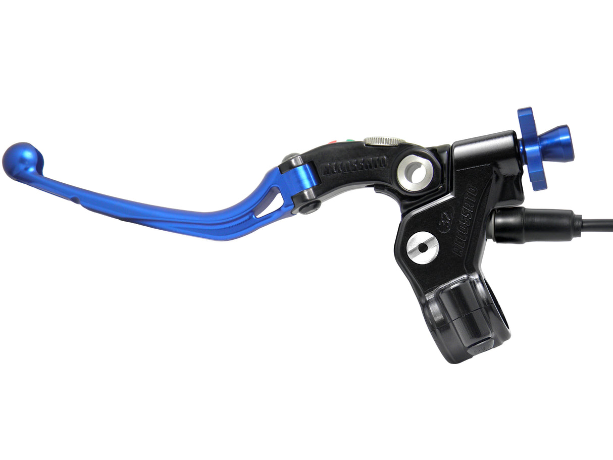 Comando Frizione A Cavo Racing Accossato Con Leva Snodata Colorata (Pomello+Leva+Regolatore), Con Micro Incluso