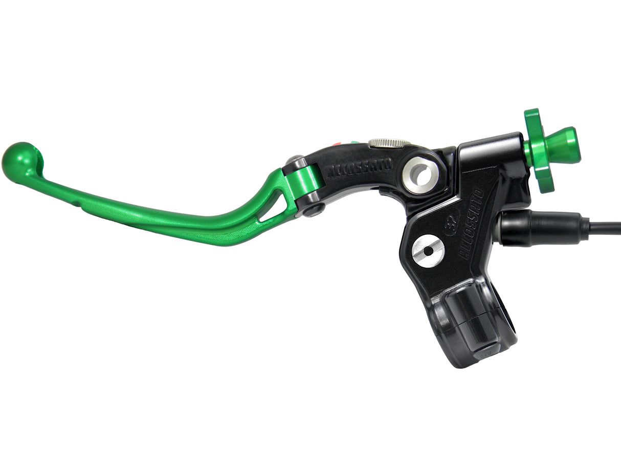 Comando Frizione A Cavo Racing Accossato Con Leva Snodata Colorata (Pomello+Leva+Regolatore), Con Micro Incluso