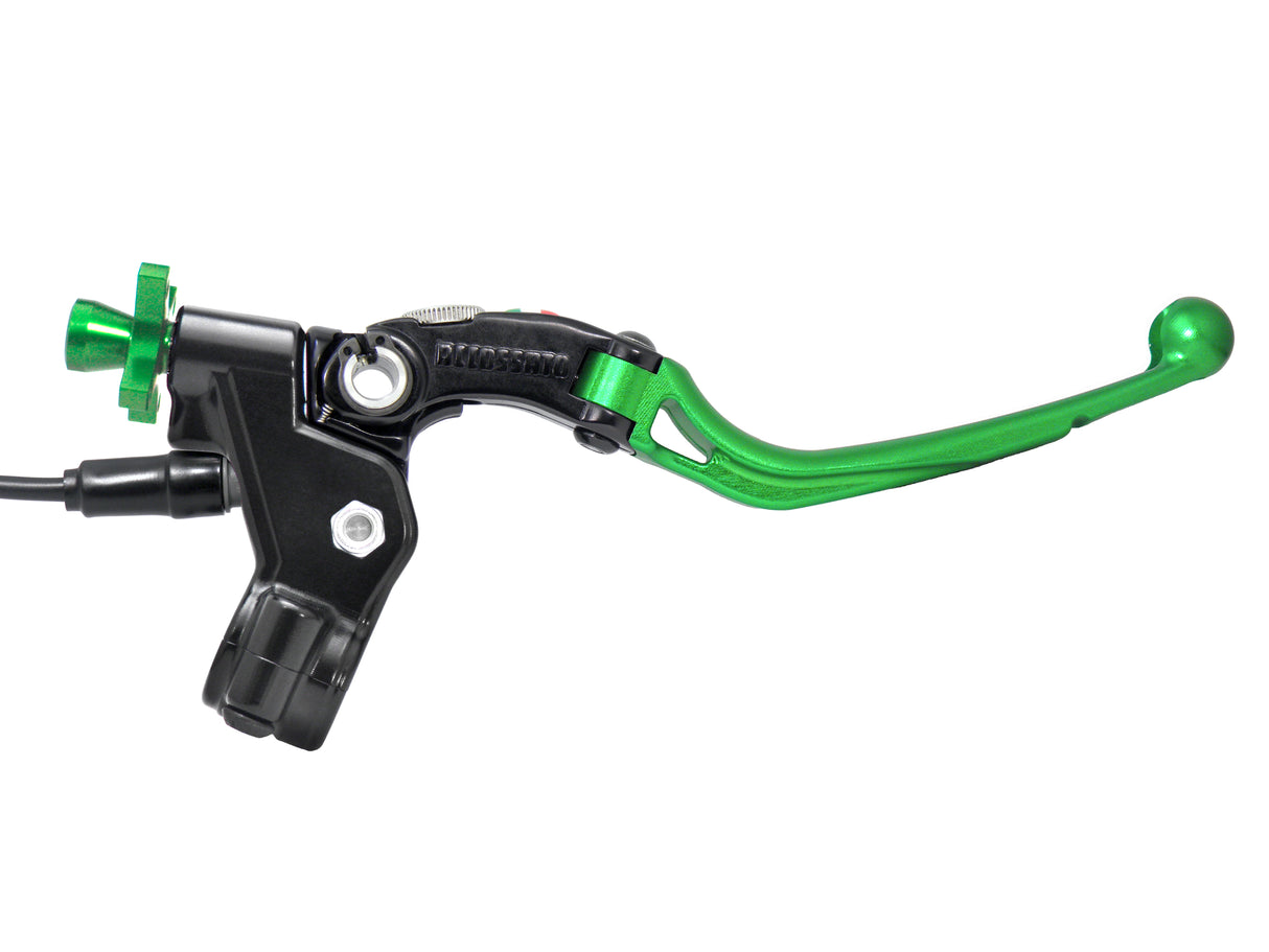 Comando Frizione A Cavo Racing Accossato Con Leva Snodata Colorata (Pomello+Leva+Regolatore), Con Micro Incluso