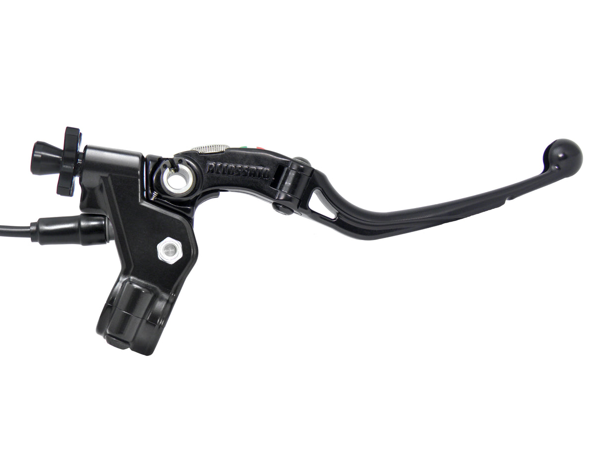 Comando Frizione A Cavo Racing Accossato Con Leva Snodata Colorata (Pomello+Leva+Regolatore), Con Micro Incluso