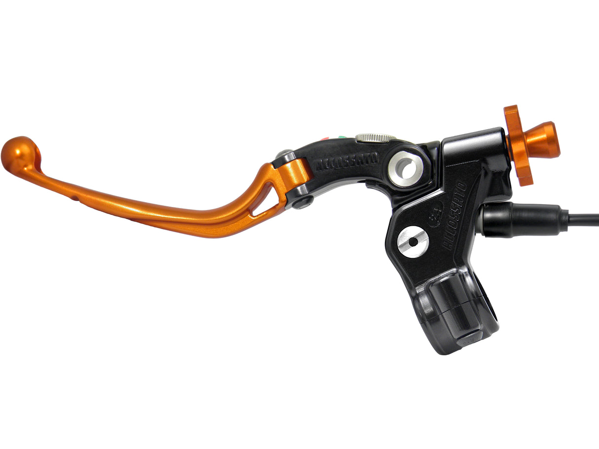 Comando Frizione A Cavo Racing Accossato Con Leva Snodata Colorata (Pomello+Leva+Regolatore), Con Micro Incluso