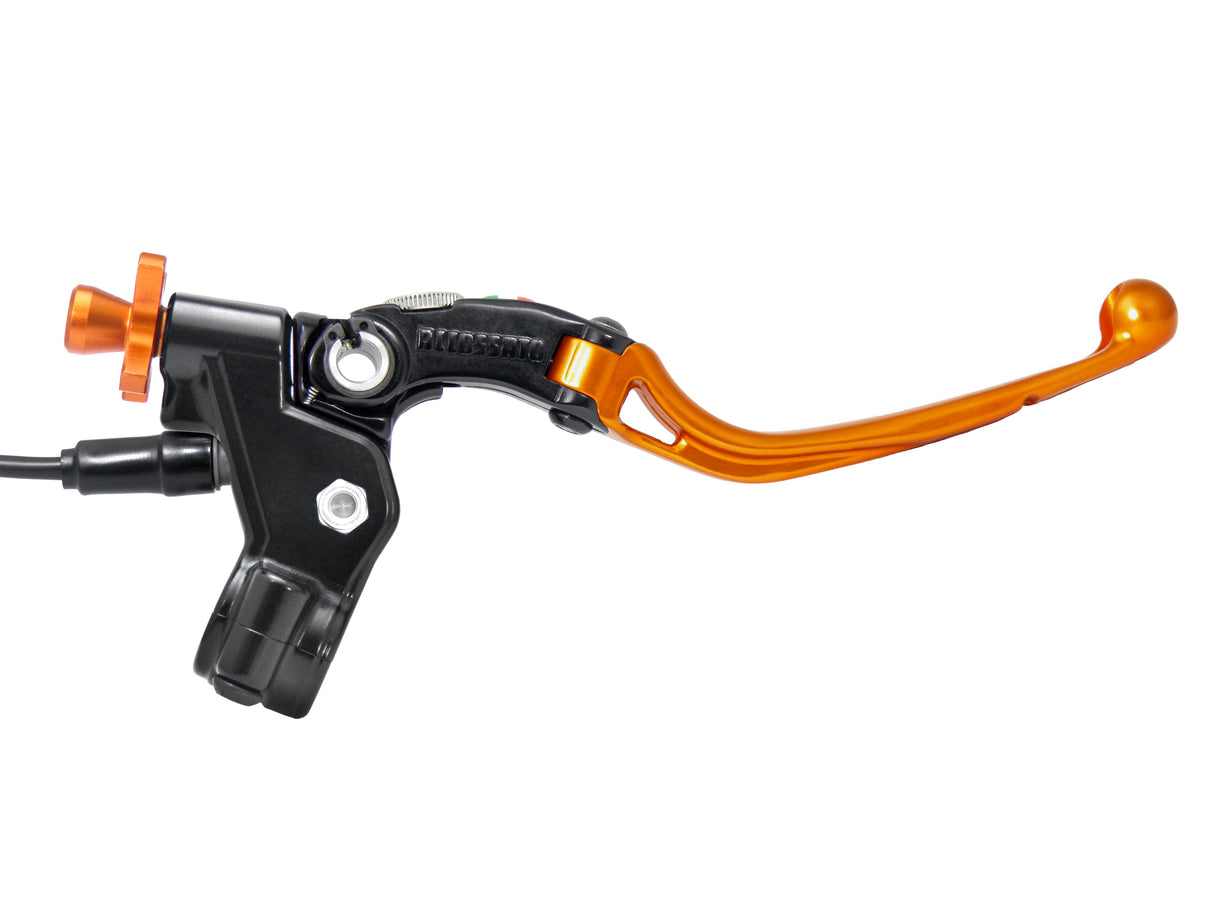 Comando Frizione A Cavo Racing Accossato Con Leva Snodata Colorata (Pomello+Leva+Regolatore), Con Micro Incluso